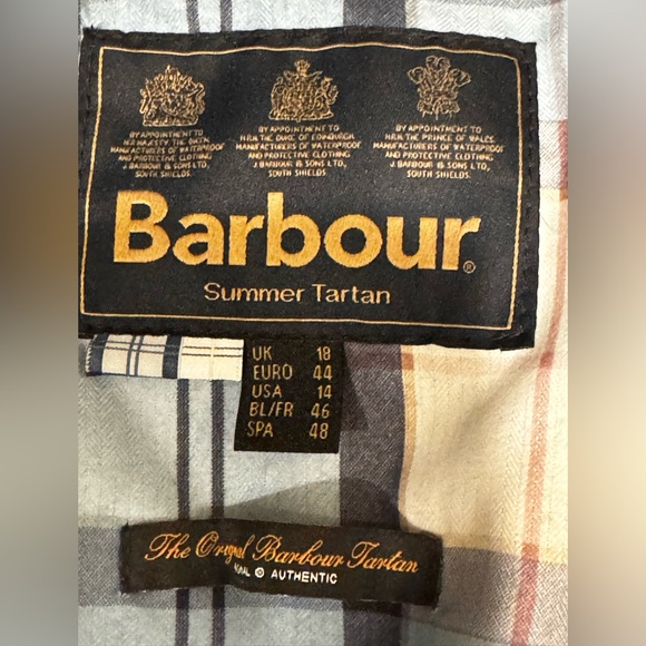 Barbour Summer Tartan Waxed Jacket – Women’s US 14 (EU 44, UK 18) - Picture 4 of 5